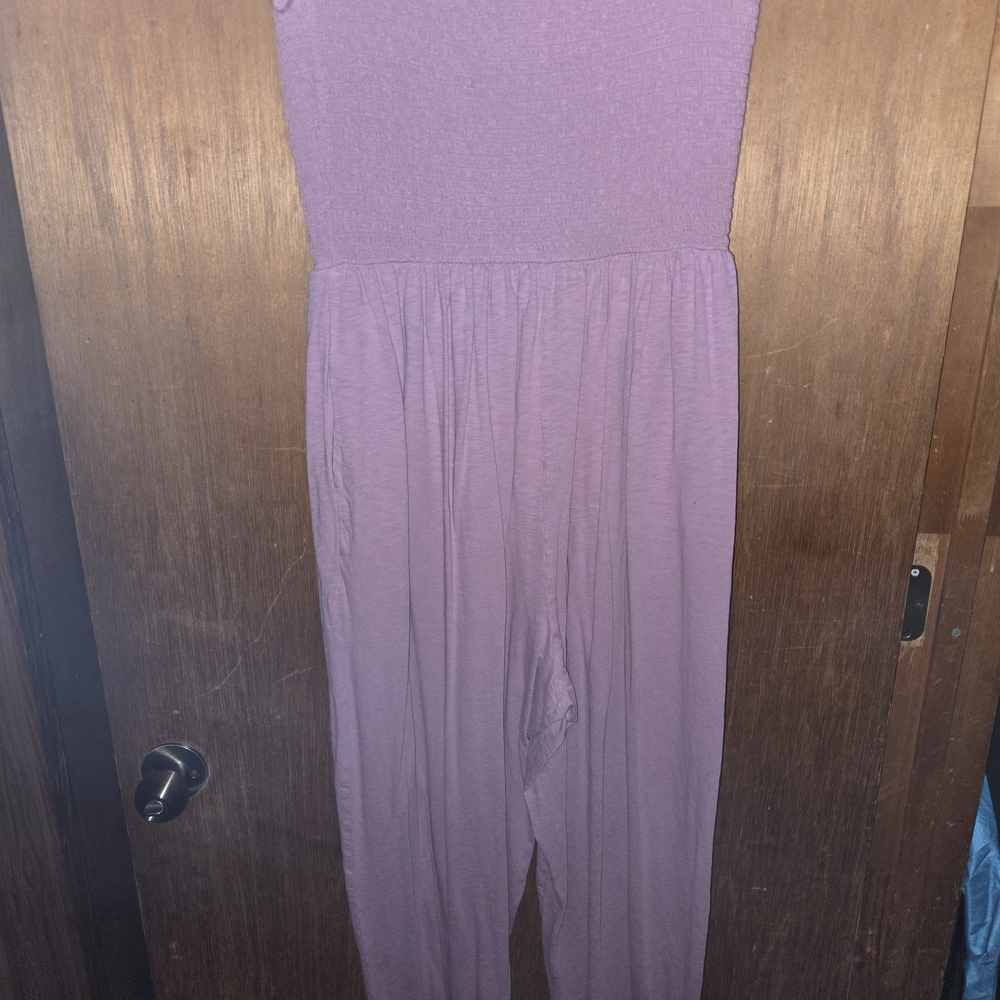 American Eagle Outfitters Strapless Mauve Romper